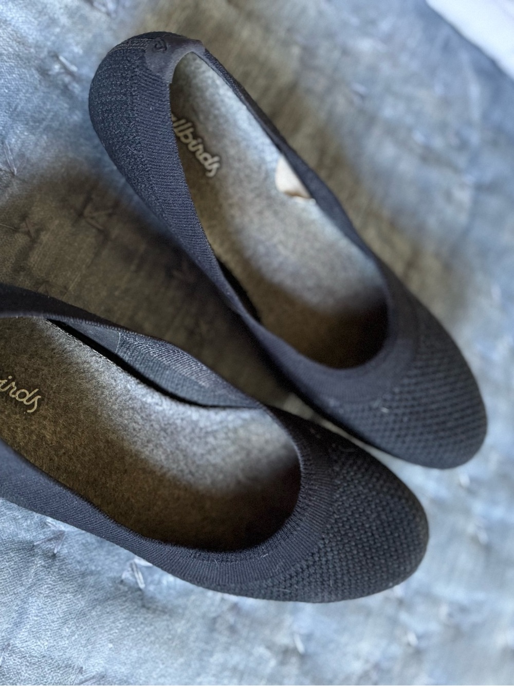 allbirds Black Knit Slip-On Flats